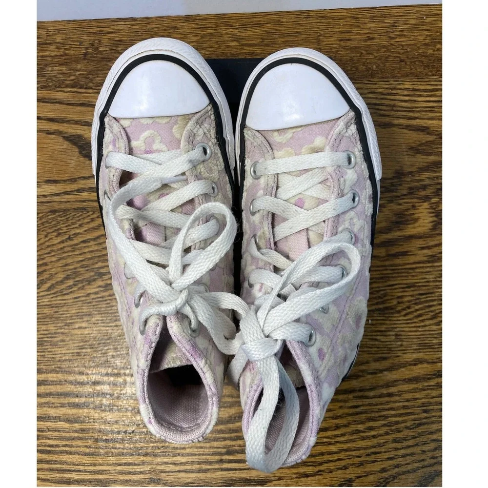 Converse Chuck Taylor All Star Youth 11 Pink Floral High Top Sneakers A08117F